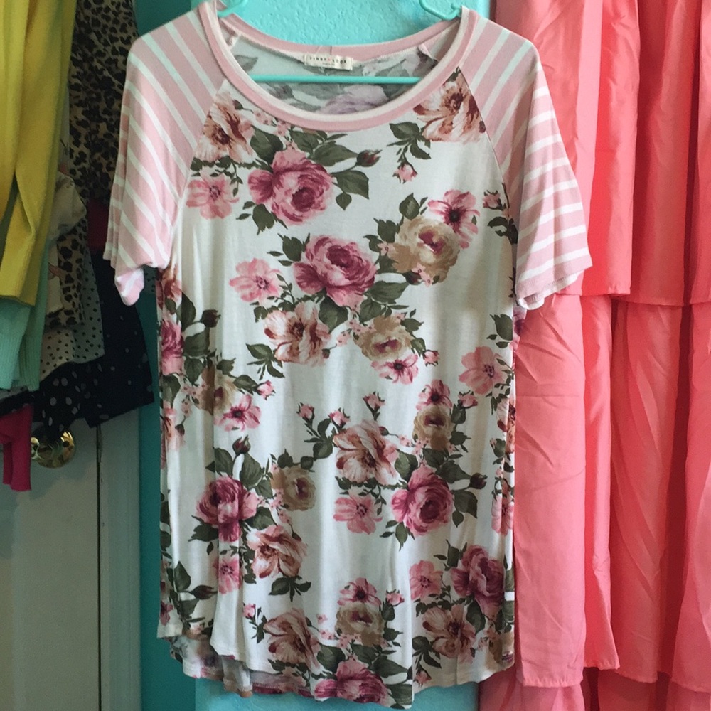 First Look Floral & Striped Tee!